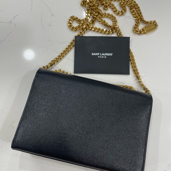 KATE SMALL CHAIN BAG IN GRAIN DE POUDRE EMBOSSED LEATHER - Picture 2 of 7